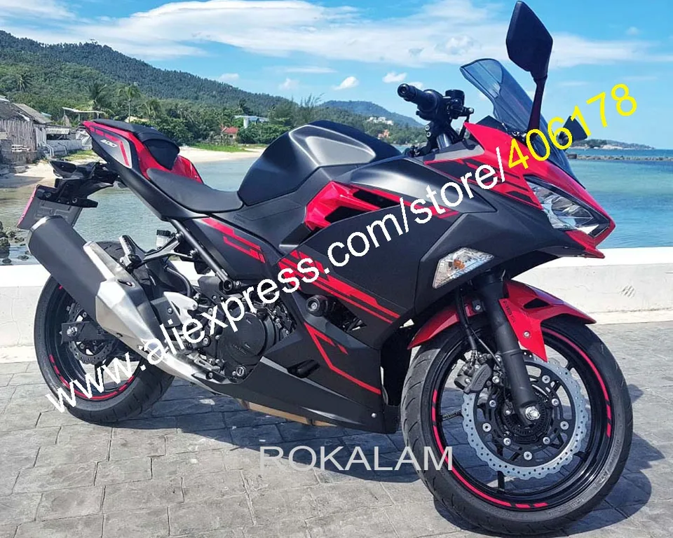 400 Saquing pre Kawasaki Ninja400 2018 2019 2020 Ninja 400 18 19 20 Červená čierna motocyklová kapotáž (vstrekovanie)