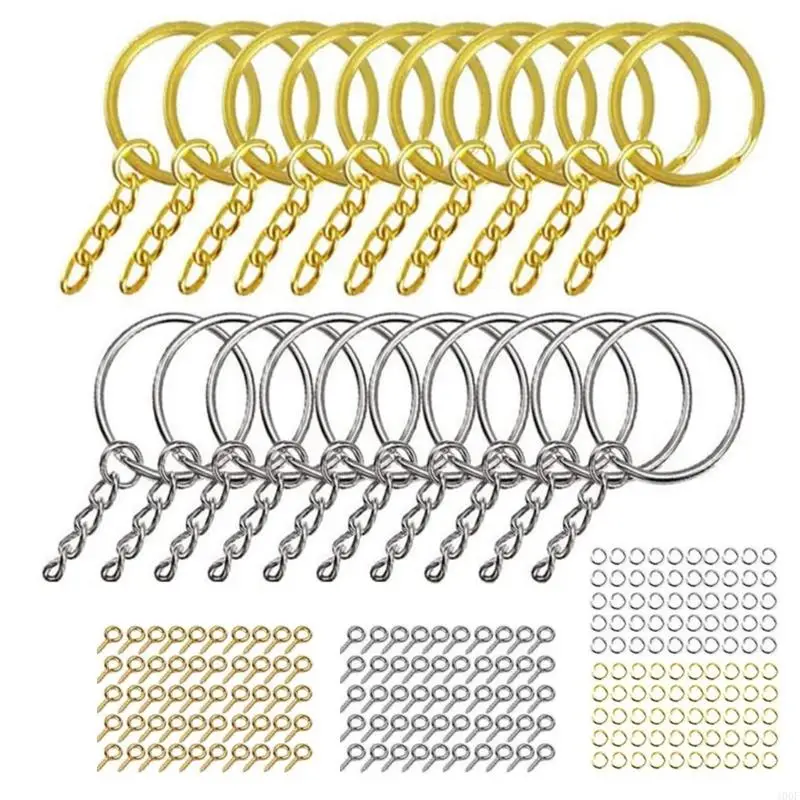 400 ° C pre prsteň kľúčov so skokom reťazových prstencov Golden Silver Silver Keychain Rings Screp Eye Pins S