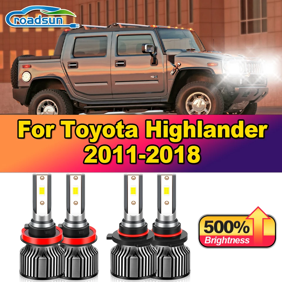 40000LM CANBUS LED žiarovky LED žiarovky 240 W Turbo Auto Lamps 12v 6000K Biele predné svetlá pre Toyota Highlander 2011-2016 2017 2017 2018
