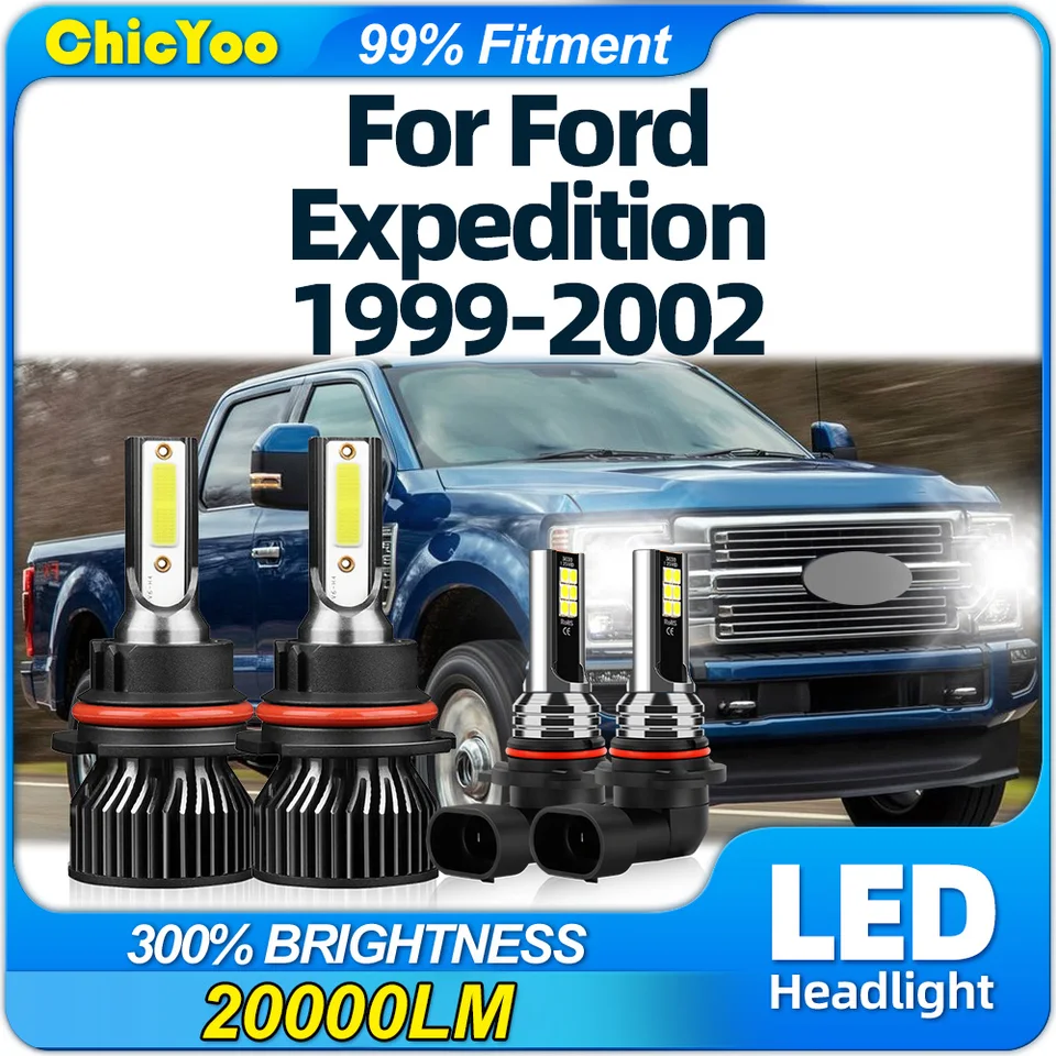40000LM LED svetlomet žiaroviek Canbus 240W vysoký nízky lúč hmlové svetlá 6000k biely 12V pre Ford Expedition 1999 2000 2001 2002