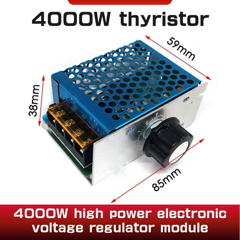 4000W 220V AC SCR SCR Motor Rýchlosť modulu Modul regulátora napätia Teplota Stlmová