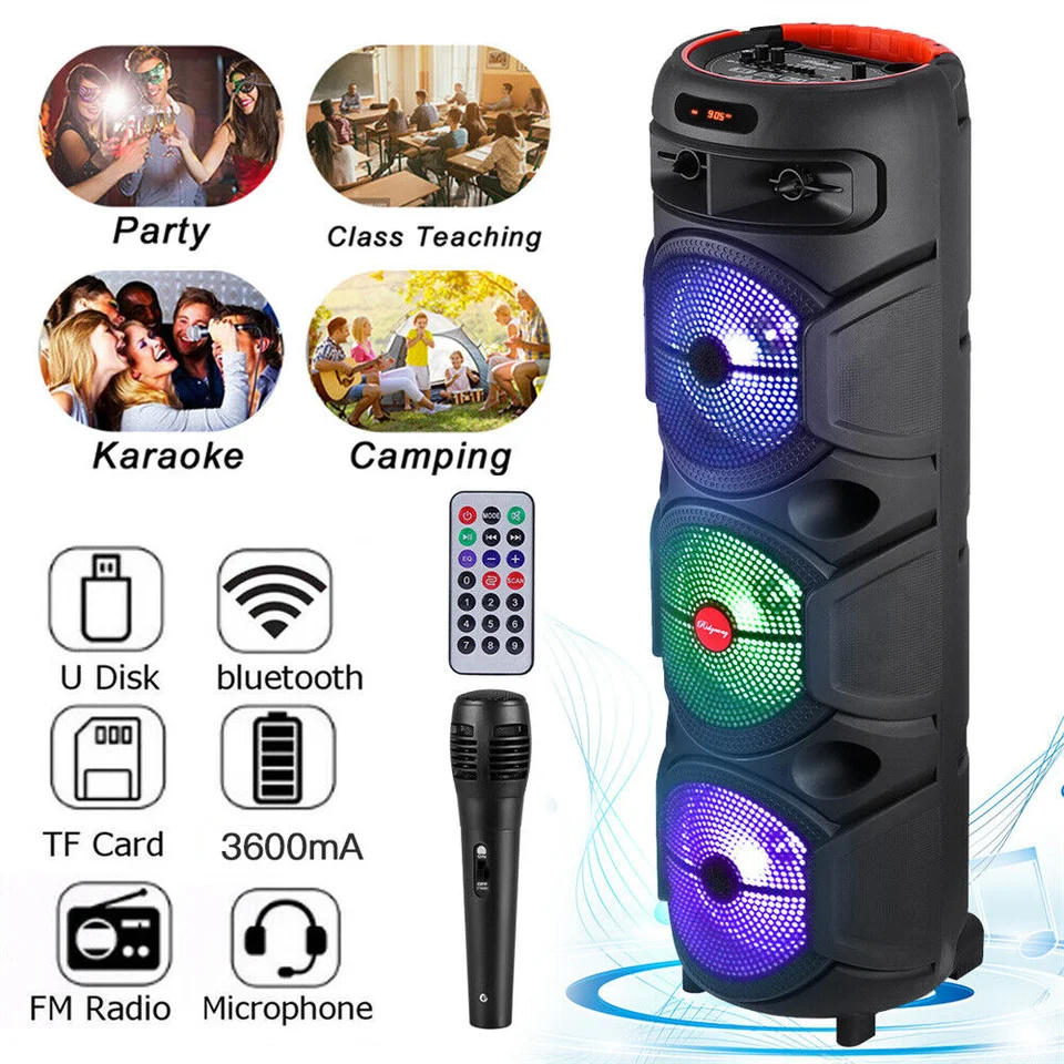 4000W prenosný reproduktor Bluetooth 3*8 