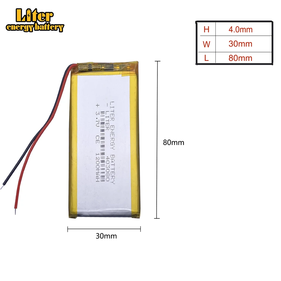 403282 1200MAH 3,7V 403080 Lítiová polymérna batéria nabíjateľnú batériu pre goofón i5 y5 v5 klon