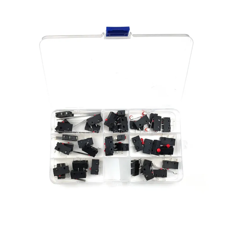 40ks/box Mikro spínač 2p/3pin no/nc mini limit spínač 5A 250VAC KW12 valcový oblúk páky Snap Action Push Micro Switches