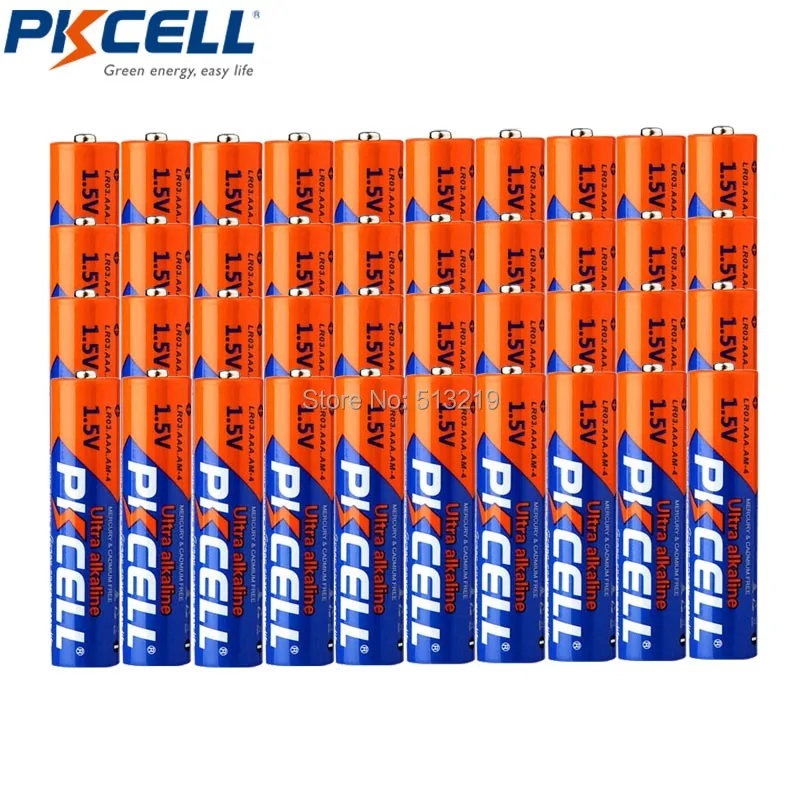 40ks Pkcell 1,5V AAA LR03 batéria E92 AM4 MN2400 MX2400 ALKALINALICKÁ BATTERICKÁ AKUMULÁŽ LR03 SUCHÁCH PRE OUCH