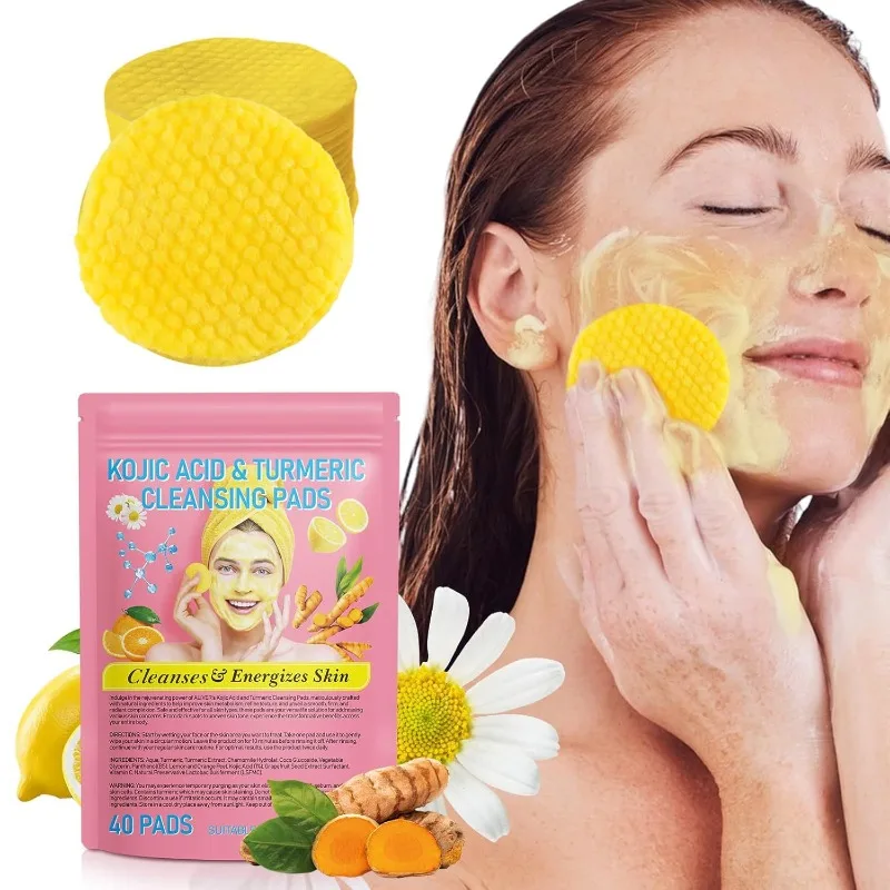 40ks Turmérske čistiace sa doštičky kyseliny Kojovej exfoliačných vankúšikov