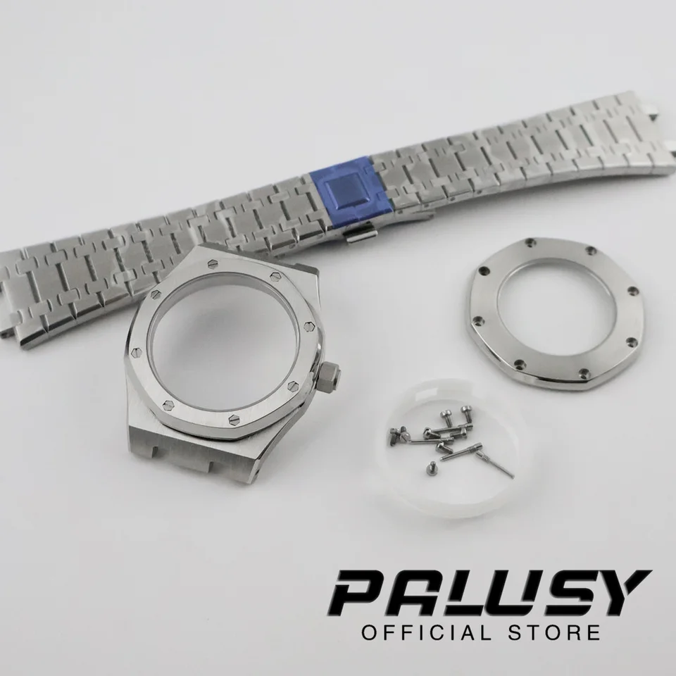 41 mm Sapphire Glass Watch Case + Rain z nehrdzavejúcej ocele NH34 NH35 NH36 NH38 NH70 ETA2824 PT5000 PASE modifikované diely AP