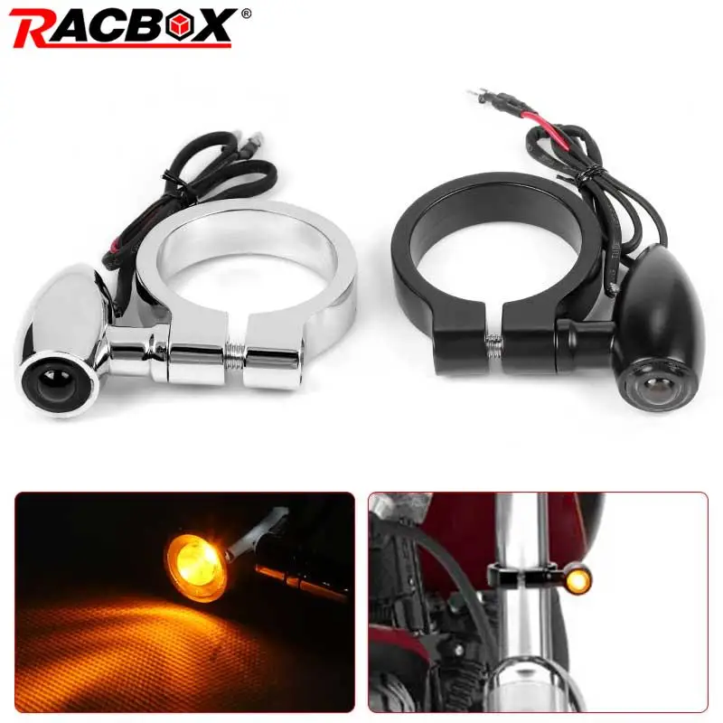 41 mm vidlice trubice LED Turn Signal Light Light Motocykle bočné marker indikátor mini smerovej lampy pre kokolovanie na bicykli Cruiser