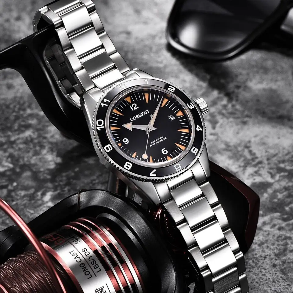 41 mm zafírové sklo 100 m nepremokavá Miyota NH35A ST1612 Automatické svetelné pánske hodinky Nylon/kožené športové popruhy