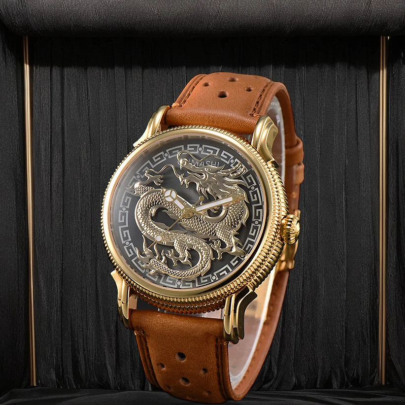 42,5 mm čínske rotácie Loong Watch Mechanické hodinky Vodotesné zafírovanie zelenú C3 Luminous Miyota8215 Pohyb nehrdzavejúcej ocele
