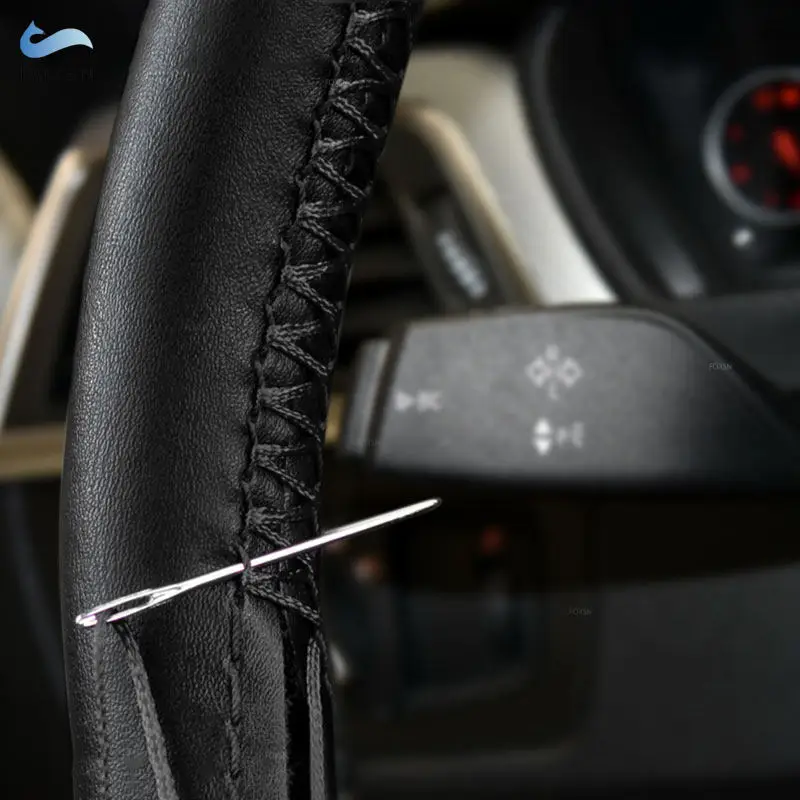 42 cm 45 cm 47 cm 50 cm DIY ručne šité mäkké mikrovlákry kožené auto volant Copy Cover s ihlami a súpravami závitov