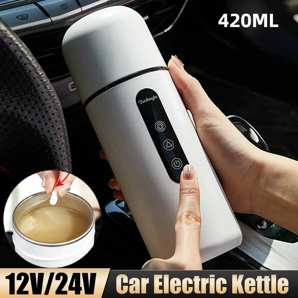 420 ml prenosné vykurovacie poháre pohár Elektrickej kanvice 304 LED inteligentná teplota Ovládač Hrevovina Hluk Vykurovanie fľaše Miešanie šálka