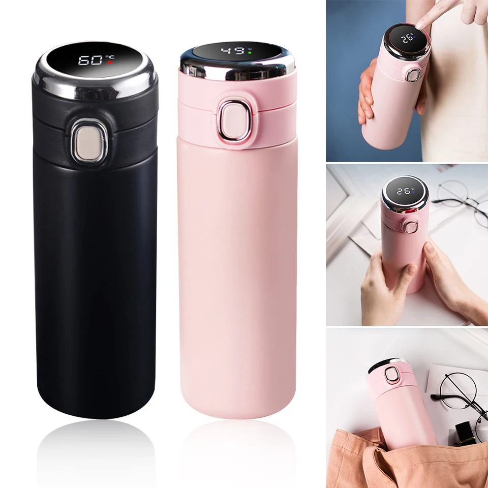 420 ml z nehrdzavejúcej ocele Smart Thermos s LED teplotou digitálny displej udržujte vákuovú banku odolnú proti úniku vody