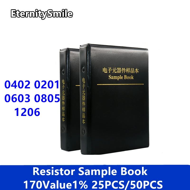 4250ks 8500pcs 8850pcs 0201 0402 0603 0805 1206 1% SMD REZERSOR Vzorka Kniha SNDSOTITOVANÁ KIT 10K 100K 1K 1R 100R 220R