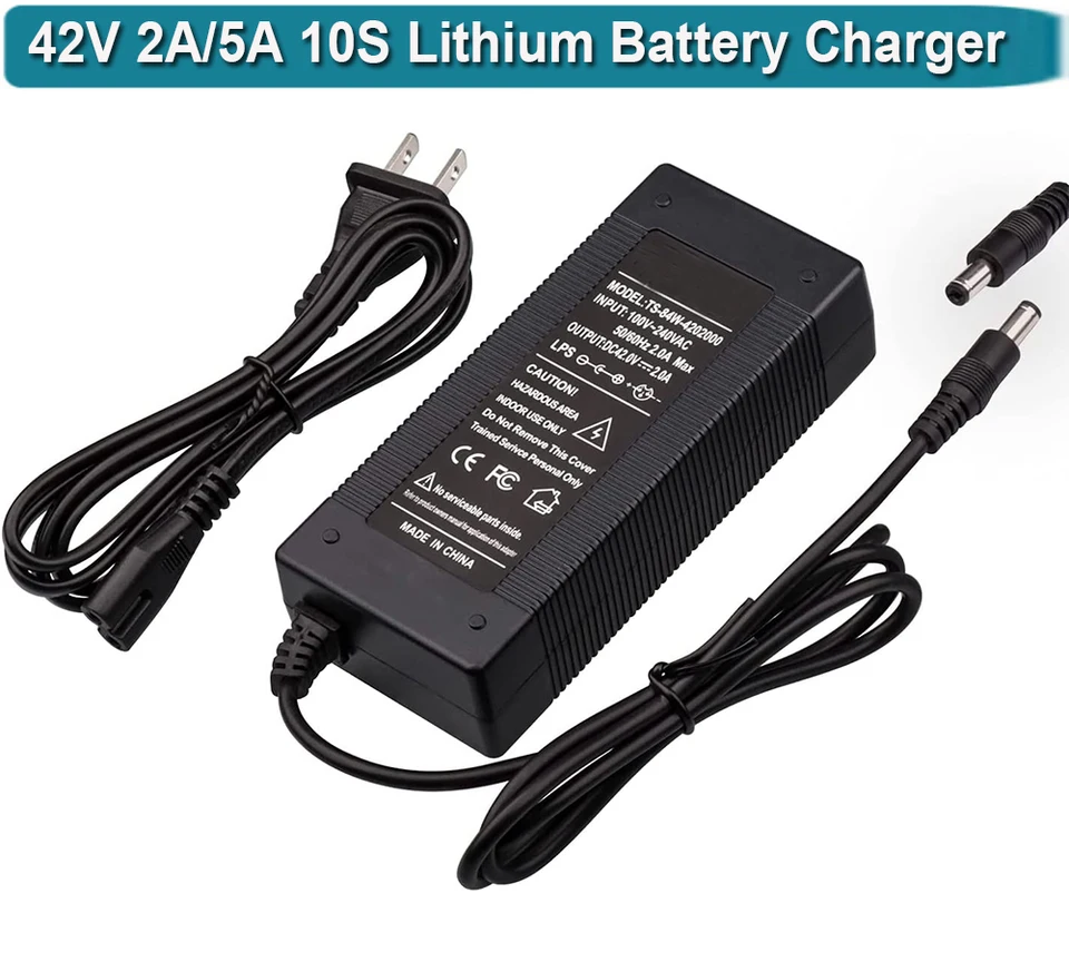 42V 2A 5A Nabíjačka adaptéra napájania DC 5,5*2,5/2,1 mm pre 36 V 10S Litium Li Li -Lion Batéria Self vyváženie