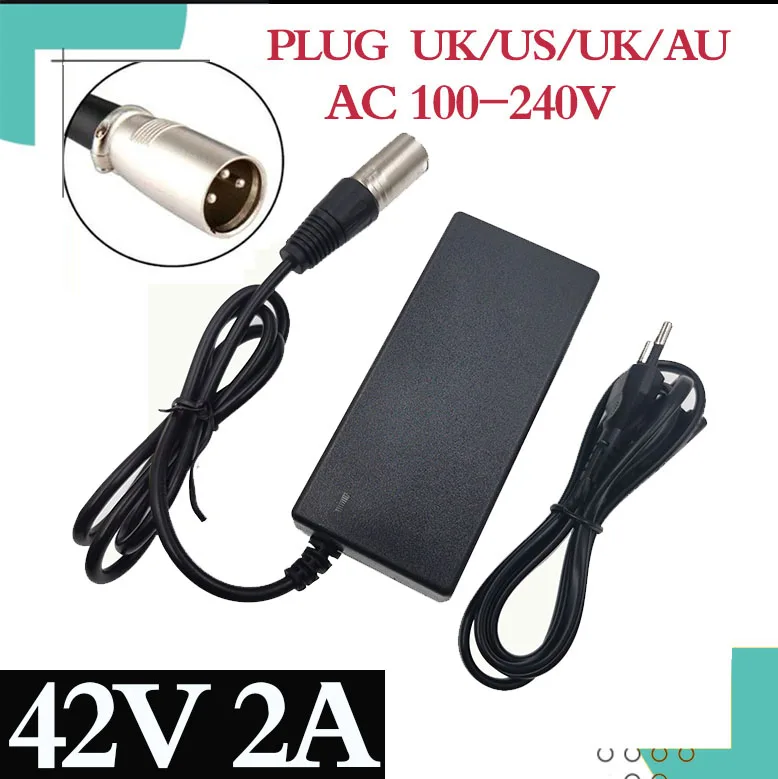 42V 2A lítiová nabíjačka pre 36 V 10S lítiová batéria XLR Plug Input 100-240V Doprava zdarma