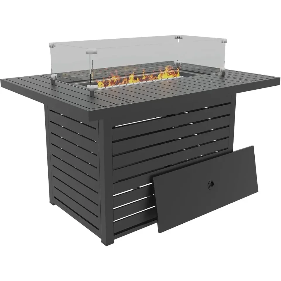 43,3 palca Propánová ohnisko s vekom ， Glass Ochrana na stôl Firepit pre záhradu/terasu ， CSA Certifikácia ， 2 v 1 Firepit Table