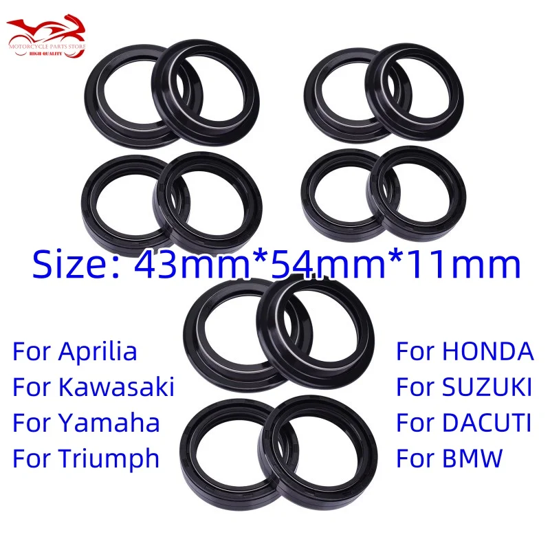 43*54*11 mm olejová tesnená vidlička 43 mm pre BMW F800 R1170 Suzuki DR-Z250 DR350 DL650 1000 GSX-R 750 600 1000 1100 GSX 1000 1100 1200 1250
