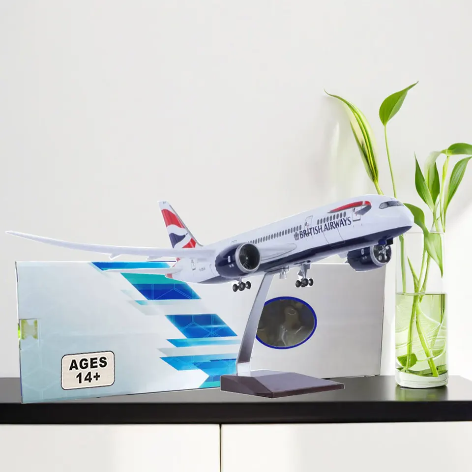 43 cm Resin Plane 787 B787Jetliner British Airways Aircraft Model 1: 130 Scale Die-Cast Model Model Home Dekoration