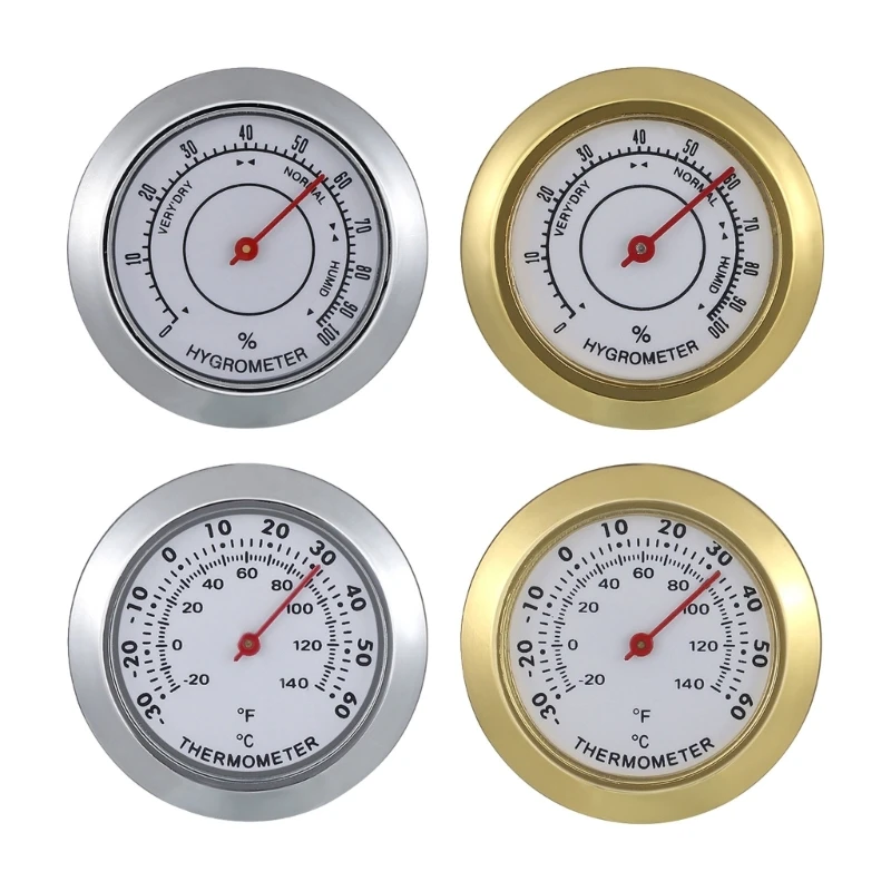 43 mm mini mechanický hygrometer teplomer z nehrdzavejúcej ocele vlhkosti pre vnútorné vonkajšie