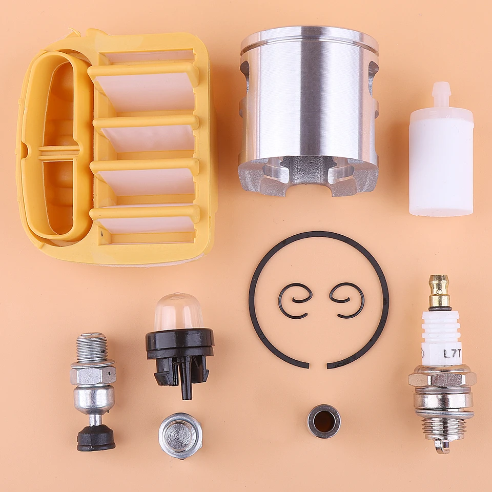 43 mm piestová súprava pre piestový prsteň pre Husqvarnu 545 550xp vzduchový palivový filter Primer Primer Žiarového dekompresného ventilu Zapaľovacia pamiatka PAIINA PAINA PART