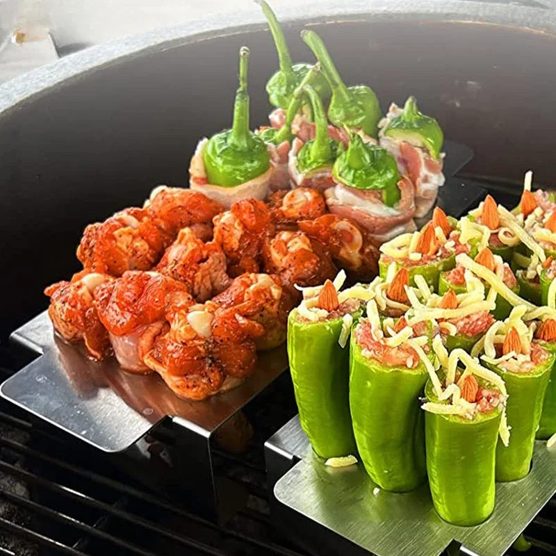 430 Nerezová oceľ Pepper Garbecue Grill Outdoor BBQ Non-nelížkový gril 18 Umiestňovací otvor na grilovanie