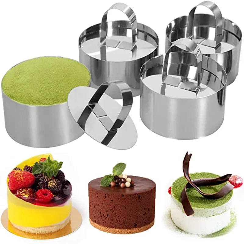 430 Nerezová oceľ šalát pečivo pleseň domácich majstrov na pečenie Nástroje na pečenie Cupcake Fors Salad Dezert Fold Mousse Ring Ring Cake Syr Nástroj Oceľ