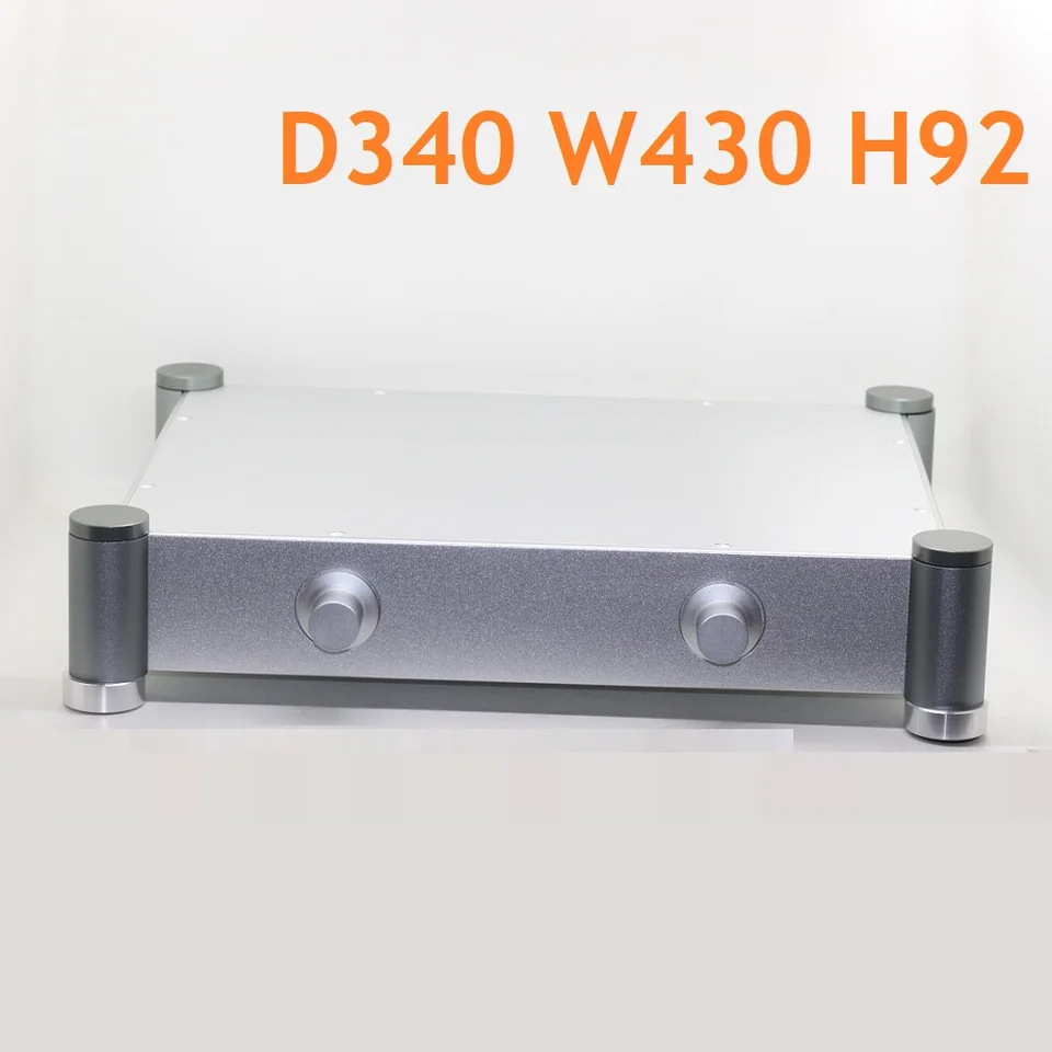 430x92x340mm matný výkonový zosilňovač napájací podvozok trubica DIY predzosilňovač puzdro DAC DAC Decoder SHELL HLINICKÝ ZÁKLADA