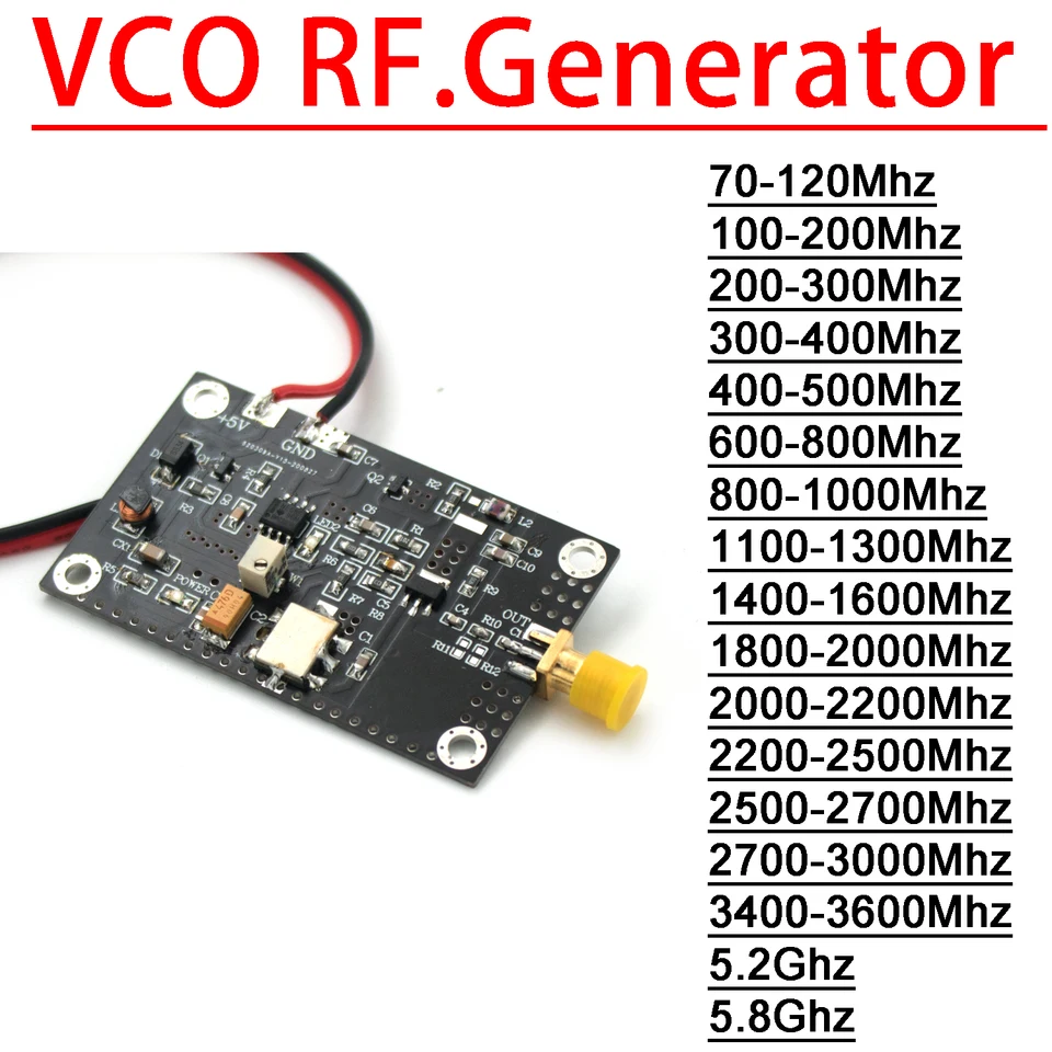 433 MHz - 5,8 GHz VCO RF Generátor Zdroj pre 2,4 GHz WiFi FM Radio Communication SDR prijímač LORA HELIUM MINER A Zosilňovač