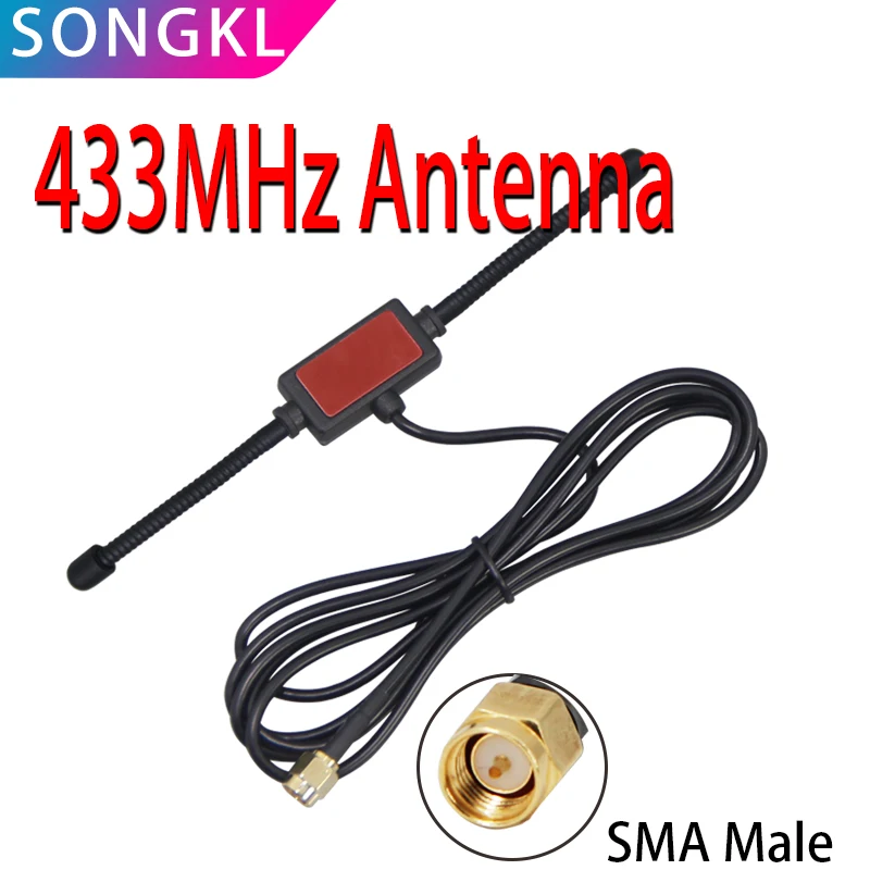 433 MHz anténny roh patch letectvo SMA samec s 1,5 m 3M káblom RG174 pre MODEL RADIO DTU WALLIE TALKIEETC