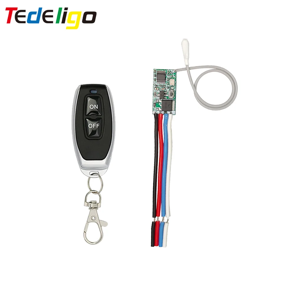 433 MHz DC 3,6V 5V 9V 12V 24V 1CH Mini relé bezdrôtový RF diaľkový ovládací spínač LED žiarovky LED ovládač Mikro prijímača DIY