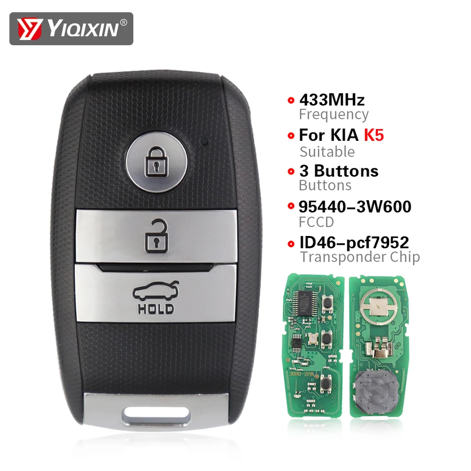 433 MHz Diaľkový automobil Key pre KIA K5 K4 KX3 Optima Picanto Morning Sportage Sorento 2014 2015 2016 2017 2018 ID46 PCF7952 Chip
