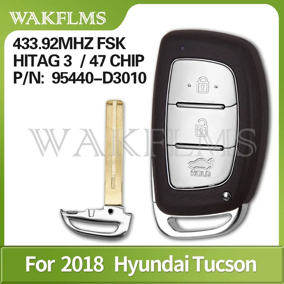 433 MHz ID47 Smart Car Keyless FOB pre Hyundai Tucson 2018 P/N: 95440-D3010 95440 D3010