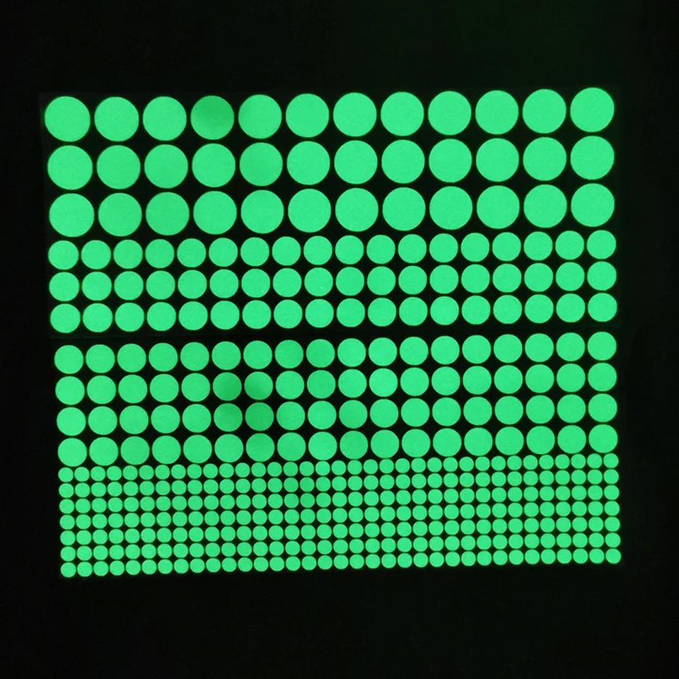 435ks/set DIY Self-Peting Wall Sticker 3d Star Dot Luminous PVC Wall Sticker Fluorescenčná dekorácia spálne