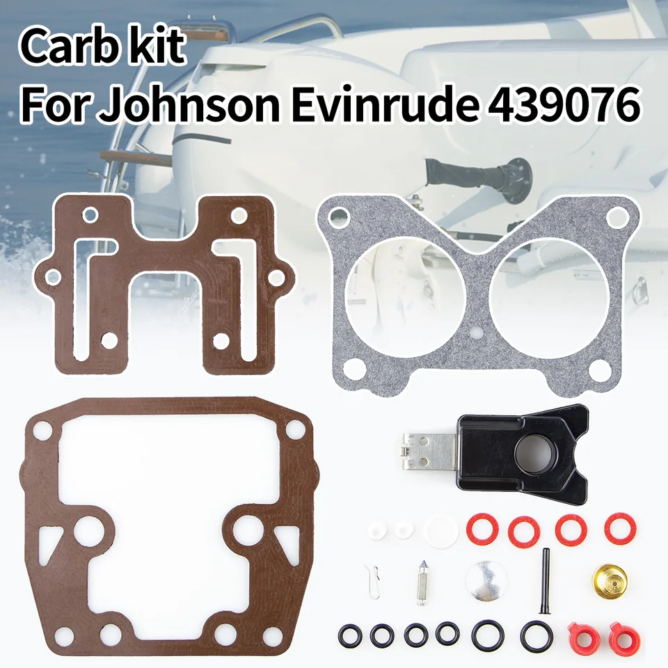 439076 Carb Rebuild Kits s plavákom kompatibilným pre Johnson Evinrude V4 85 90 100 115 125 140 V6 150 155 175 185 HP karburátor