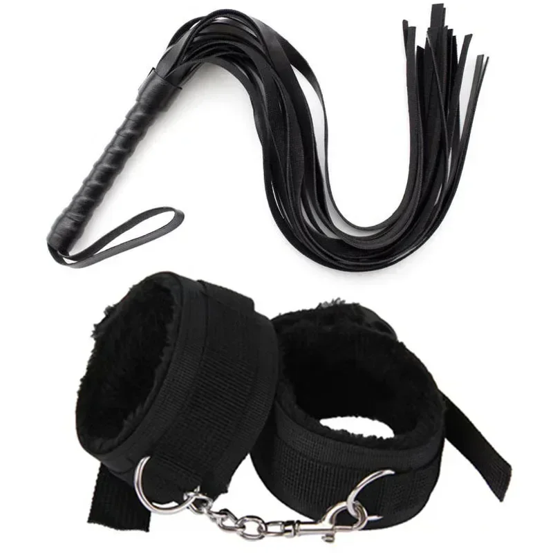 44 cm PU kožený bič bič flogger plyšový nylon plyšový sex pút bondage otrok Exotické doplnky hračky pre páry dospelých hier