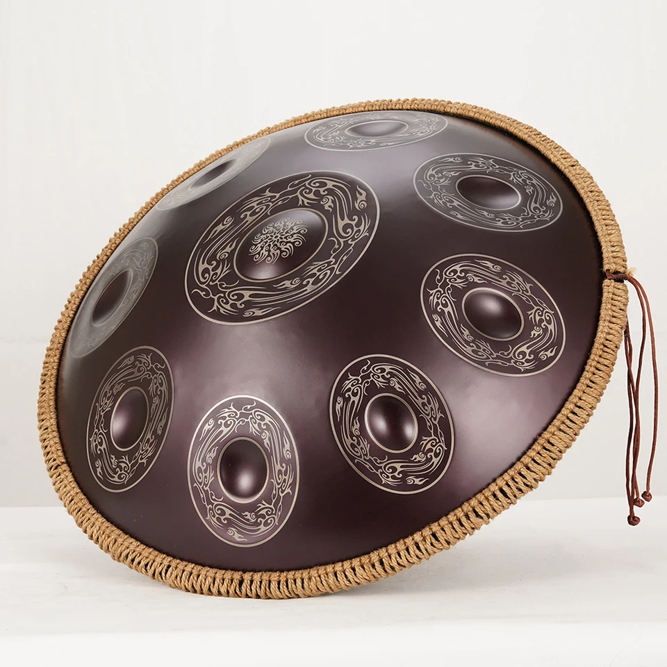 440Hz 9/10/12 Poznámky Handpan Drum D Minor 22 palcov Tambor Meditation Instrument Yoga hudobný bubon pre začiatočník oceľový jazyk Darček bubon