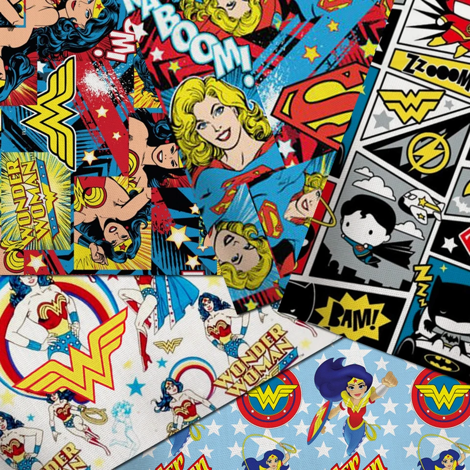 45*145 cm Wonder Woman Polyester Cotton Print Tkanina Šijacie šitie DIY Materiál ručne vyrobený
