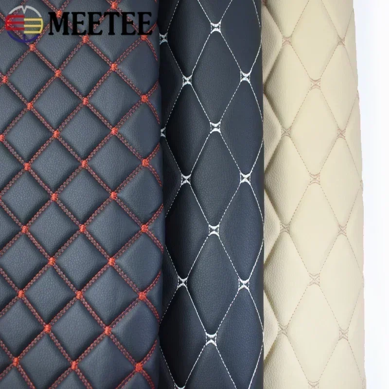 45*160 cm Vyšívaná kockovaná tkanina 0,7 mm umelé kožené tkaniny PVC pre pohovky Interiérové ​​sedadlo vankúšového dekorácie