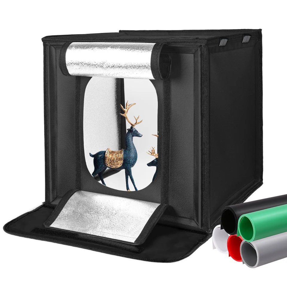 45 cm 65 cm stolov snímacie stany Photo Studio Softbox Súpravy s 5 PVC na pozadí skladacieho fotografie LightBox pre položky Displej