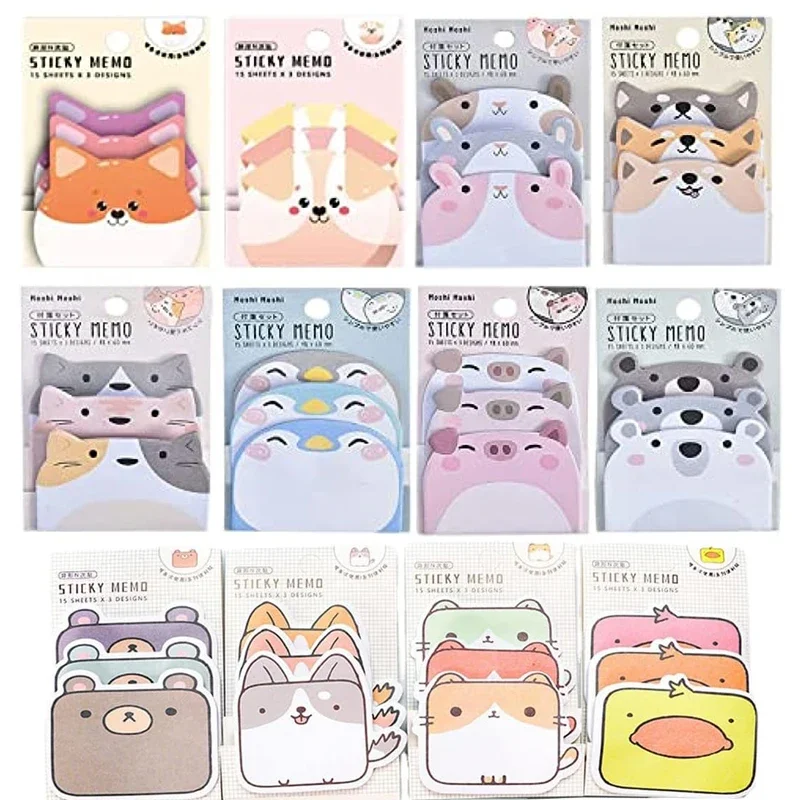 45 listov kawaii papier lepivé poznámky kreatívne poznámkové poznámkové bloky vankúšiky lepivé poznámky Školské nálepky na kancelárske potreby zverejnené to lepivé poznámky