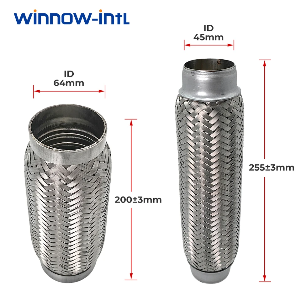 45 mm 64 mm vozidlo Flexibilné výfukové trubice Flexibilné pripojenie Braid Bellows z nehrdzavejúcej ocele Tuflové potrubia Konektor Univerzálny Univerzálny