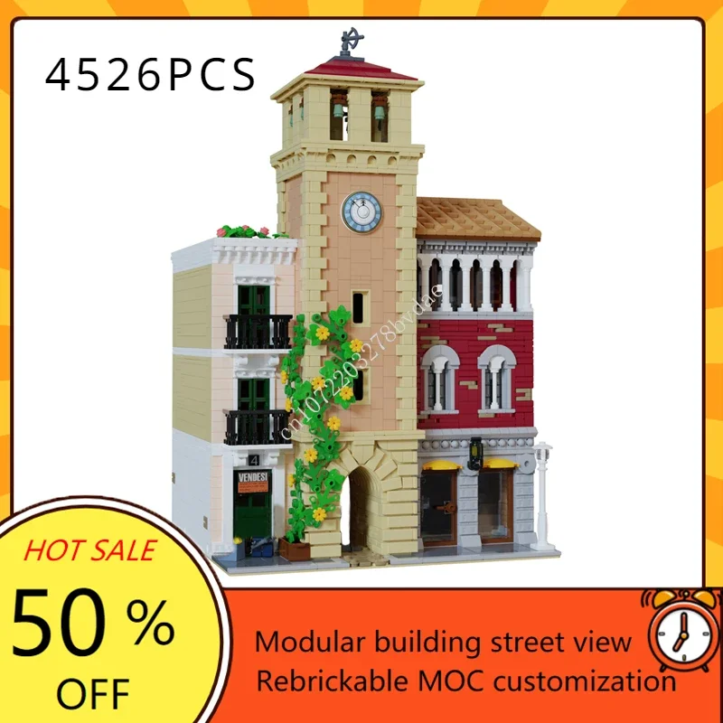 4526pcs Old Town Tower Modular MOC Creative Street View Model Building Blocks Architecture Education Model Model hračky Darčeky
