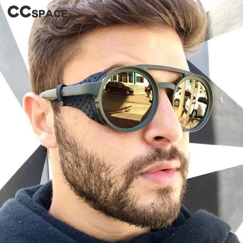 45746 Steam Punk Men Round Retro Goggles Slnečné okuliare Dámske odtiene UV400 Vintage okuliare