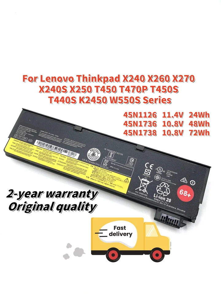 45N1738 68+ laptop batéria pre Lenovo ThinkPad X240 X250 X260 T440 T440S T450S T470 T560 S440 S540 L450 45N1775 4526 45N1136