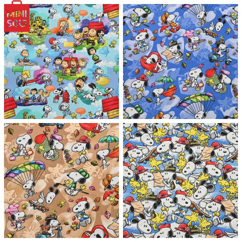 45x105 cm miniso snoopy padák 100% bavlnená tkanina na šitie patchwork odev prešívané vyšívanie materiálu