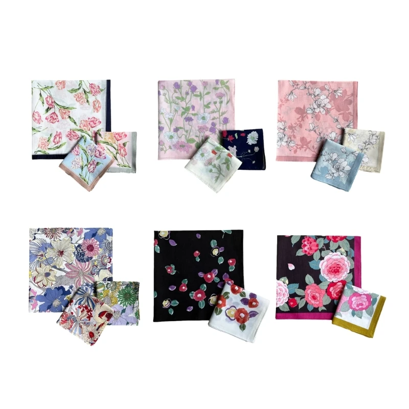 45x45 cm vreckovky Ženy umývateľné kvetinové vzory Hankies farebné vreckovky kvapky