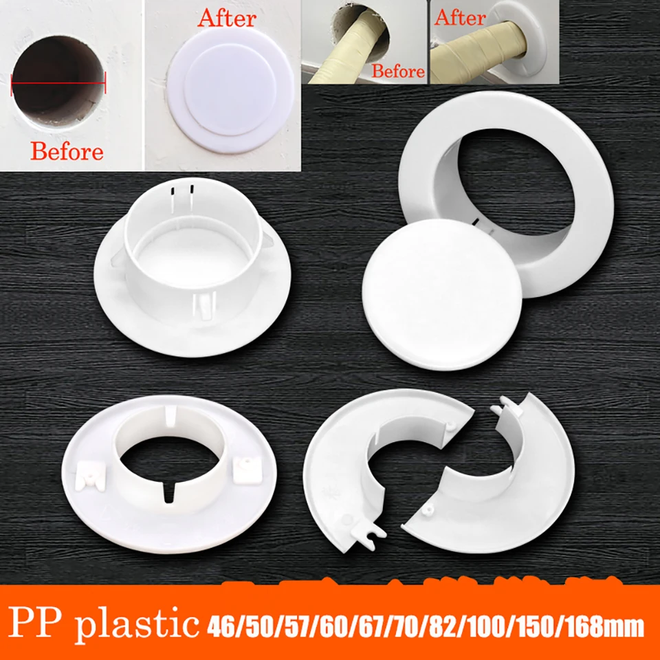 46-168 mm klimatizačný otvor Kryt Kryt krupobit Cover Vzduchový kryt kábel Kábel Priechod Faucet Uhlový ventil Odtokový rúrkový rúrkový strážny krúžok