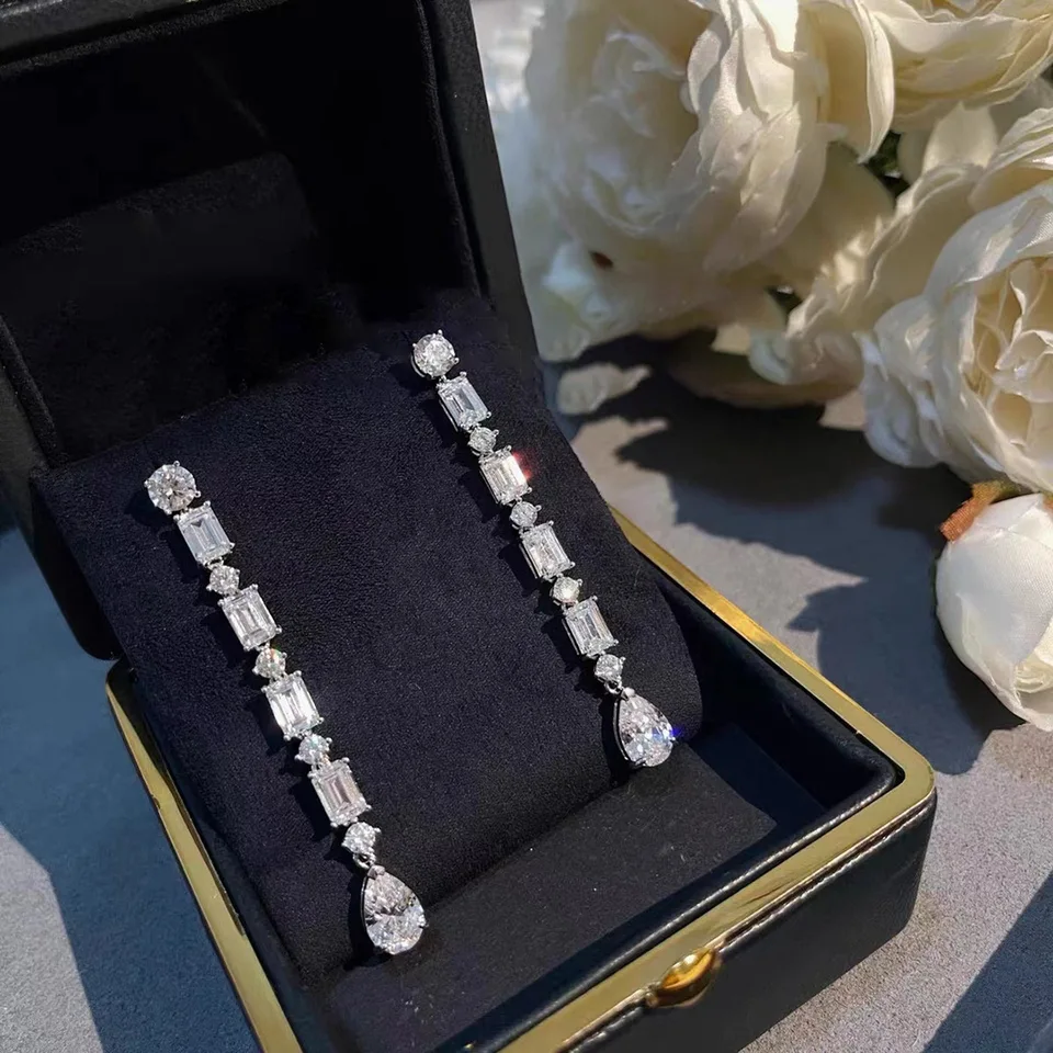 46 štýlov Trendy Real 925 Silver Lab Moonstone Stud Stud Party Svadobné náušnice pre ženy Men Men Charm Engagement Darček šperky