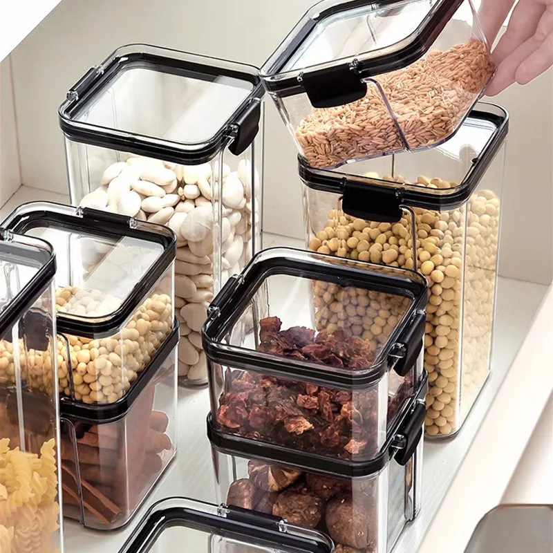 460-1800 ml Utesnená nádoba Kuchynské zrno Ukladateľ Organizátor Veľká nádrž na potraviny Plastové vlhkosť, ktoré nie sú vlhkosťou Cereal Candy Candy